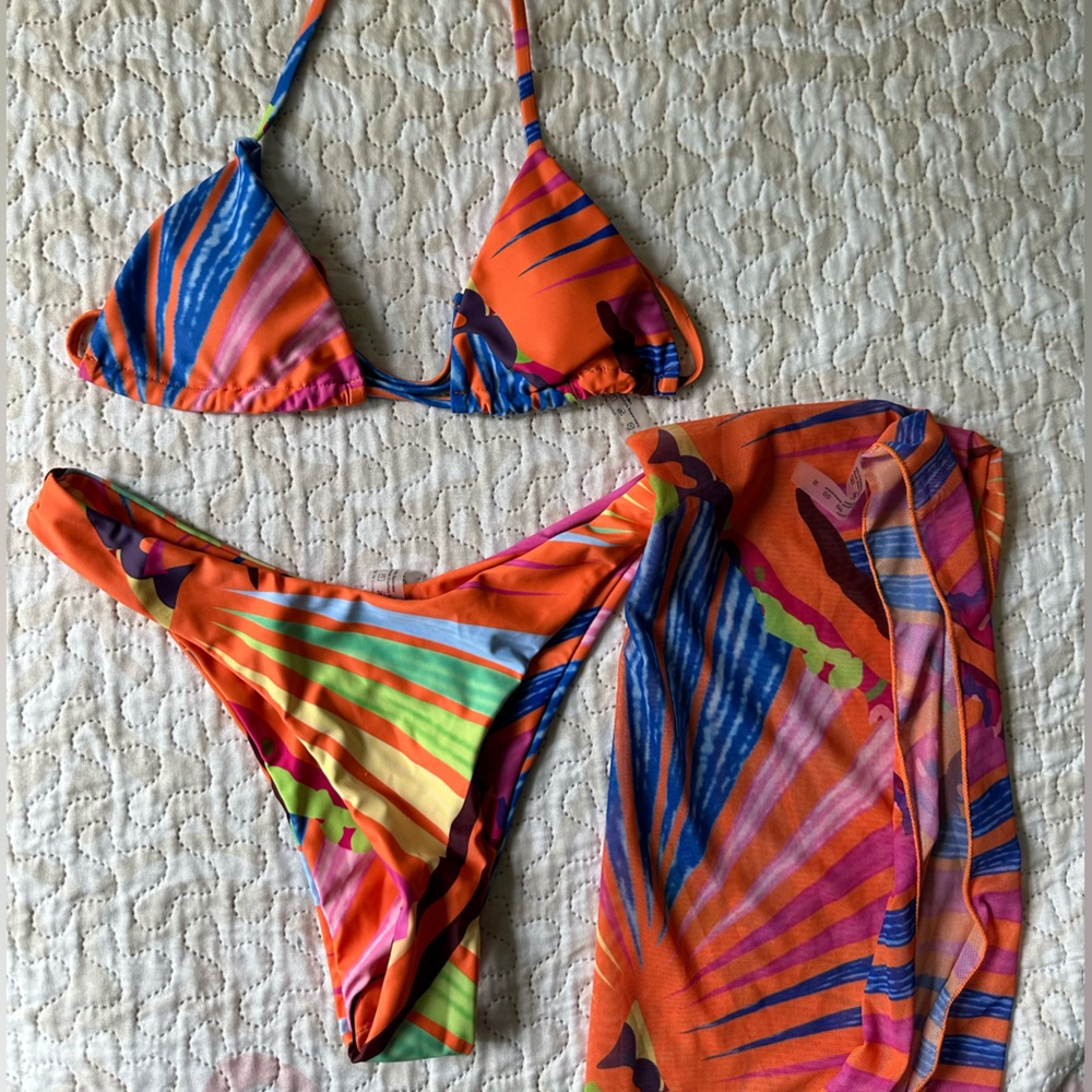 Colorful Striped Bikini Set